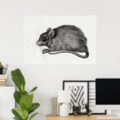 ヴィンテージマウスイラストレーション ポスター (ホームオフィス)