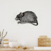 ヴィンテージマウスイラストレーション ポスター (キッチン)