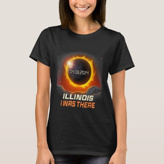 ヴィンテージマウス太陽のトータルEclipse 2024イリノイ Tシャツ (正面)