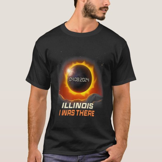 ヴィンテージマウス太陽のトータルEclipse 2024イリノイ Tシャツ (正面)