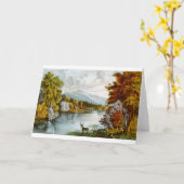 ヴィンテージマウンテンイラストレーション(空白のInside)カード カード (黄色い花)