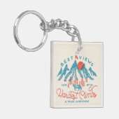 ヴィンテージマウンテンウルフ登山ハイキングアウトドア キーホルダー (正面左)