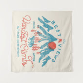 ヴィンテージマウンテンウルフ登山ハイキングアウトドア タペストリー (正面(横))