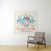 ヴィンテージマウンテンウルフ登山ハイキングアウトドア タペストリー (インサイチュ)