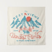 ヴィンテージマウンテンウルフ登山ハイキングアウトドア タペストリー (正面)