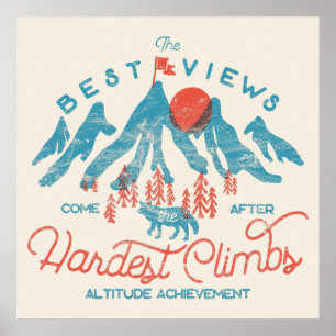 ヴィンテージマウンテンウルフ登山ハイキングアウトドア ポスター