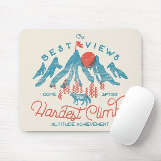 ヴィンテージマウンテンウルフ登山ハイキングアウトドア マウスパッド (マウス)