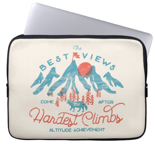 ヴィンテージマウンテンウルフ登山ハイキングアウトドア ラップトップスリーブ (正面)