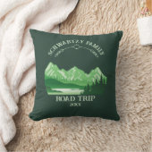 ヴィンテージマウンテンサンセットアウトドアレイクリトリートグリーン クッション (ブランケット)