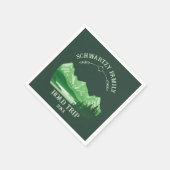 ヴィンテージマウンテンサンセットアウトドアレイクリトリートグリーン スタンダードカクテルナプキン (角)