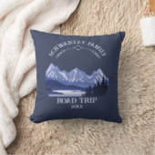 ヴィンテージマウンテンサンセットアウトドアレイクリトリートブルー クッション (ブランケット)