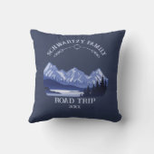 ヴィンテージマウンテンサンセットアウトドアレイクリトリートブルー クッション (裏面)