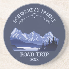 ヴィンテージマウンテンサンセットアウトドアレイクリトリートブルー コースター