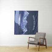 ヴィンテージマウンテンサンセットアウトドアレイクリトリートブルー タペストリー (インサイチュ(横))