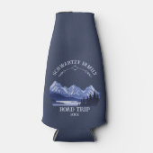 ヴィンテージマウンテンサンセットアウトドアレイクリトリートブルー ボトルクーラー (正面)