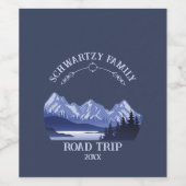 ヴィンテージマウンテンサンセットアウトドアレイクリトリートブルー ワインラベル (シングルラベル)