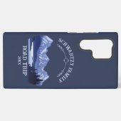 ヴィンテージマウンテンサンセットアウトドアレイクリトリートブルー SAMSUNG GALAXYケース (裏面横)