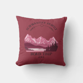 ヴィンテージマウンテンサンセットアウトドアレイクリトリートレッド クッション