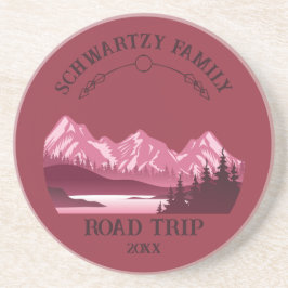 ヴィンテージマウンテンサンセットアウトドアレイクリトリートレッド コースター