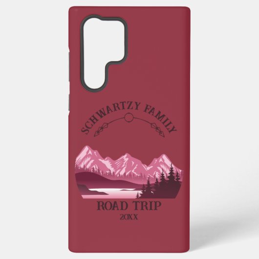 ヴィンテージマウンテンサンセットアウトドアレイクリトリートレッド SAMSUNG GALAXYケース (裏面)