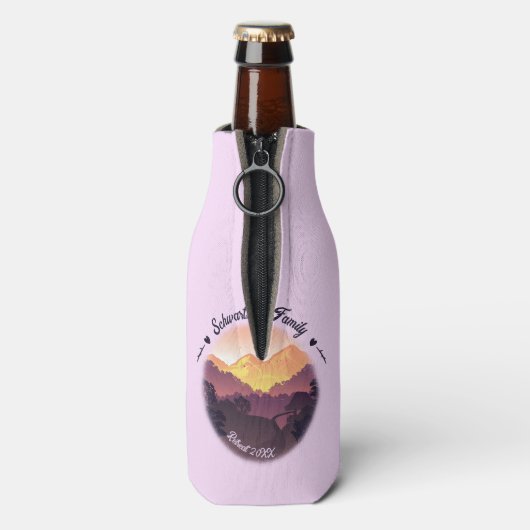 ヴィンテージマウンテンサンセットファームハウスリトリートパープル ボトルクーラー (ボトル裏面)