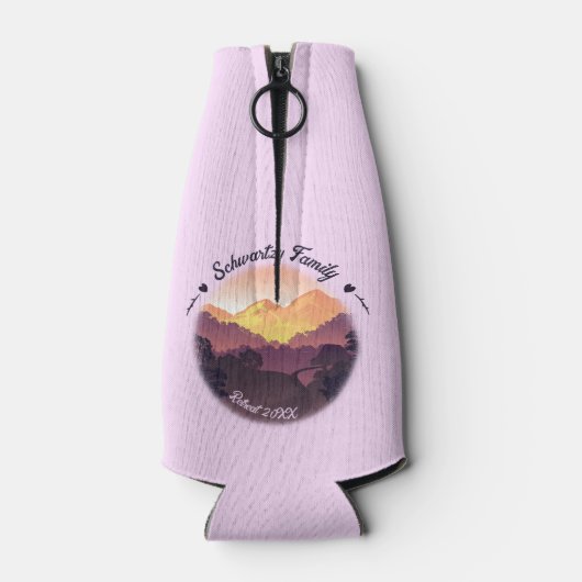 ヴィンテージマウンテンサンセットファームハウスリトリートパープル ボトルクーラー (裏面)