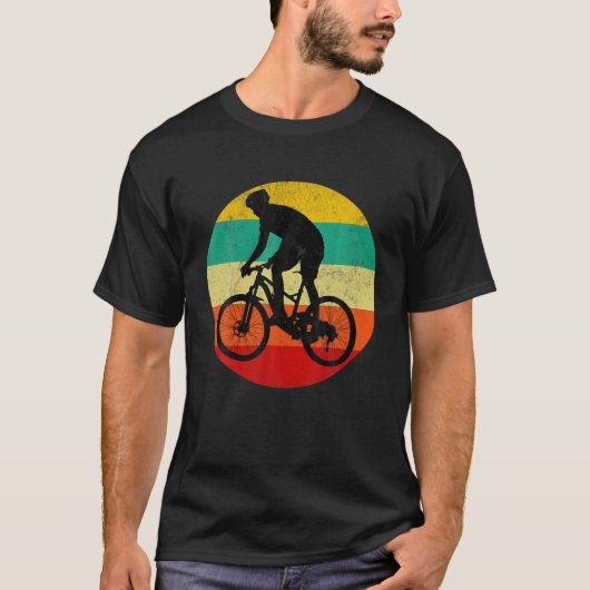 ヴィンテージマウンテンバイクシルエット Tシャツ (正面)