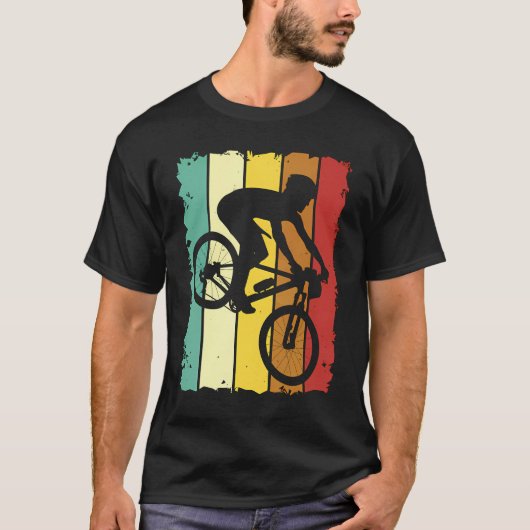ヴィンテージマウンテンバイクレトロサイクリング Tシャツ (正面)