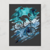 ヴィンテージマウンテンバイク自然ダウンヒルサイクリング ポストカード (正面)