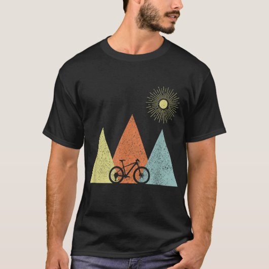 ヴィンテージマウンテンバイクMTB自転車サイクリングサイクリスト Tシャツ (正面)