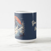 ヴィンテージマウンテンパインスキーオレンジサンセット コーヒーマグカップ (中央)