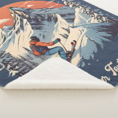 ヴィンテージマウンテンパインスキーオレンジサンセット シェルパブランケット (3/4)