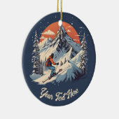 ヴィンテージマウンテンパインスキーオレンジサンセット セラミックオーナメント (右)