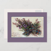 ヴィンテージマウンテンヒーススコットランドのクランのリボン，詩 ポストカード (正面/裏面)