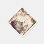 ヴィンテージマウンテンフォレストエバーグリーン結婚ツリー スタンダードカクテルナプキン (角)