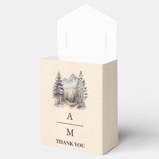 ヴィンテージマウンテンフォレストエバーグリーン結婚ツリー フェイバーボックス (オープン)