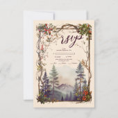 ヴィンテージマウンテンフォレストエバーグリーン結婚ツリー 出欠カード (正面)