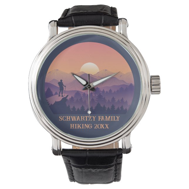 ヴィンテージマウンテンフォレストハイカーズサンセットパープルオーラン 腕時計 (正面)