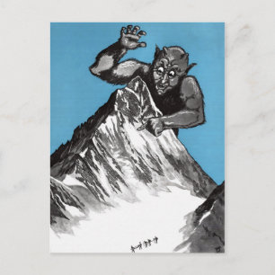 ヴィンテージマウンテンモンスターイラストレーションはがき ポストカード