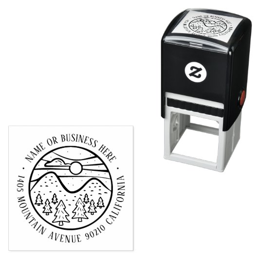 ヴィンテージマウンテンロゴ名と差出人住所 セルフインキングスタンプ (インサイチュ)