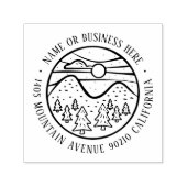 ヴィンテージマウンテンロゴ名と差出人住所 セルフインキングスタンプ (デザイン)