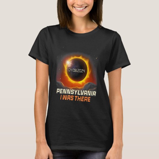 ヴィンテージマウンテン太陽のトータルEclipse 2024Pensylv Tシャツ (正面)