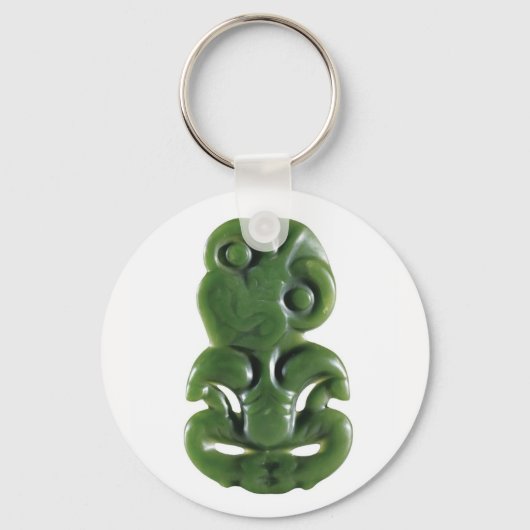 ヴィンテージマオリグリーンストーンHEIティキキーホルダー キーホルダー (正面)