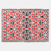 ヴィンテージマオリニュージーランドトライバルアートパターン スローブランケット (正面)