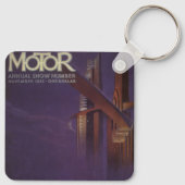 ヴィンテージマガジンカバー未来都市車 キーホルダー (裏面)