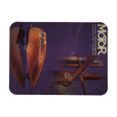 ヴィンテージマガジンカバー未来都市車 マグネット (横)