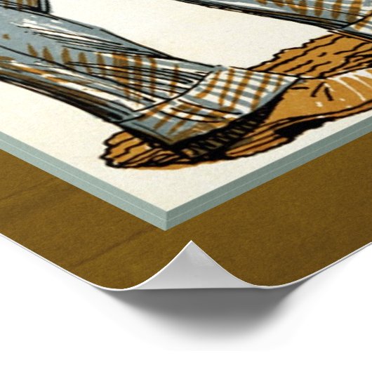 ヴィンテージマガジンカバー農家及び犬 ポスター (角)