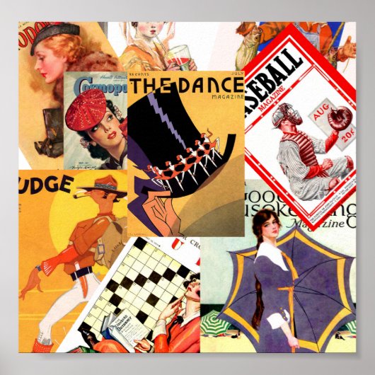 ヴィンテージマガジンモンテージ ポスター (正面)