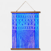 ヴィンテージマクラメルック – ブルーパープル&セピア 吊り下げ型タペストリー (正面2)