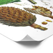 ヴィンテージマグノリアアートプリント#1ボタニカルウォールアート ポスター (角)